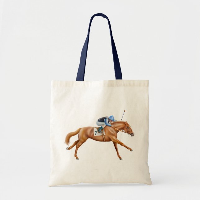 Thoroughbred Racehorse Tote Bag Tygkasse (Framsidan)