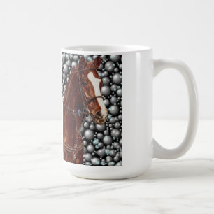 Thoroughbredhästen med bubblar konst kaffemugg