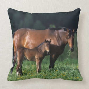 ThoroughbredMare & föl 1 Kudde