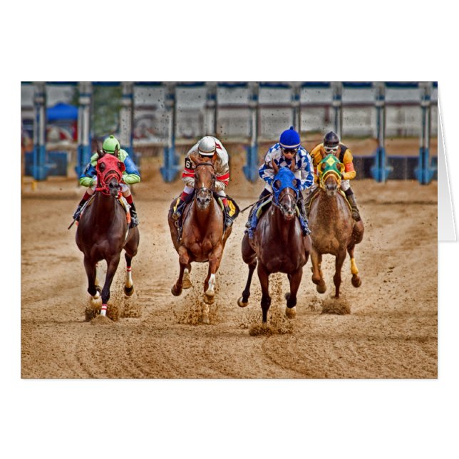 Thoroughbreds ut grinden hälsningskort (Framsidan Horizontal)