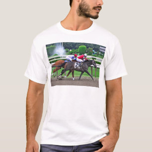 Thoroughbredtävla på den historiska Saratoga T-shirt