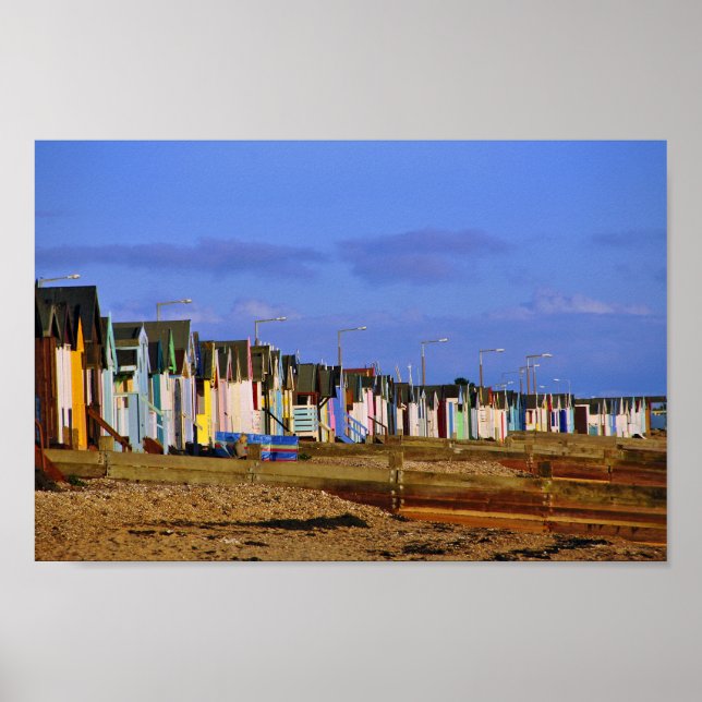 Thorpe Bay Beach Huts Essex England Poster (Framsidan)