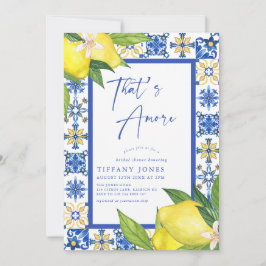 Thors Amore Italy Blue Tiles Lemon Möhippa Inbjudningar
