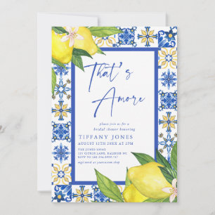 Thors Amore Italy Blue Tiles Lemon Möhippa Inbjudningar