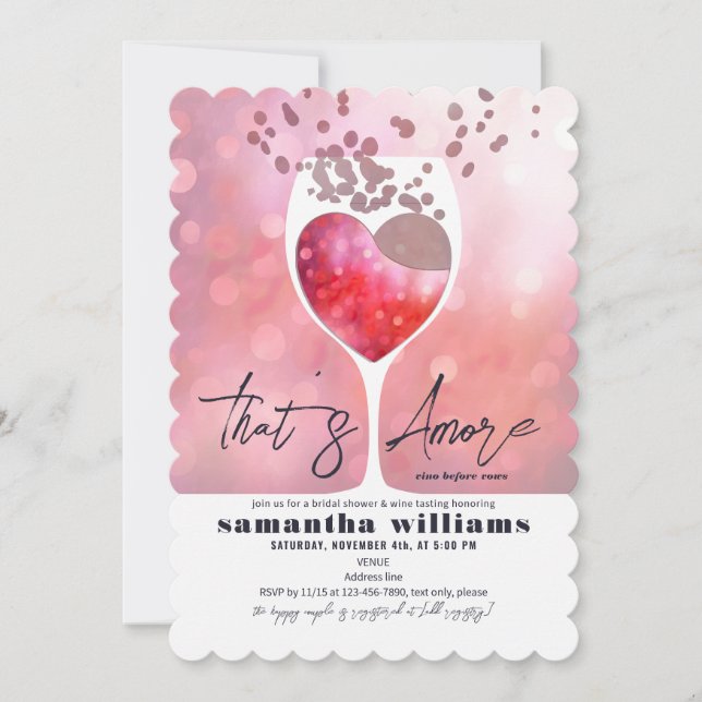 Thors Amore Italy Vino before Vows Möhippa Inbjudningar (Framsida)