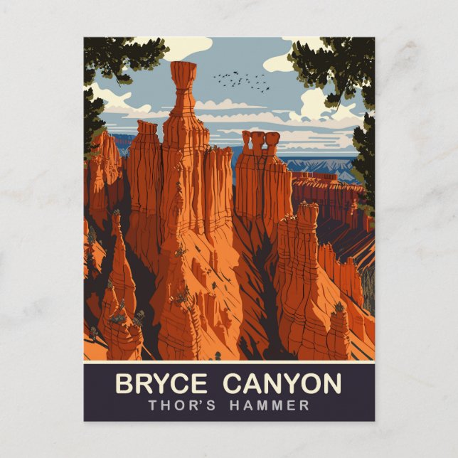 Thors Hammer, Bryce Canyon, Utah, Travel Vykort (Framsida)