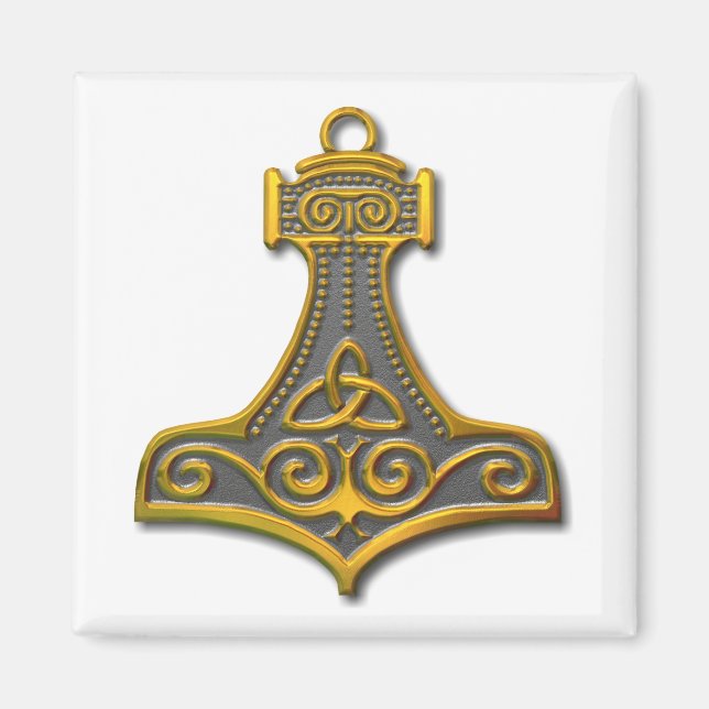 Thors Hammer-guld Magnet (Framsidan)