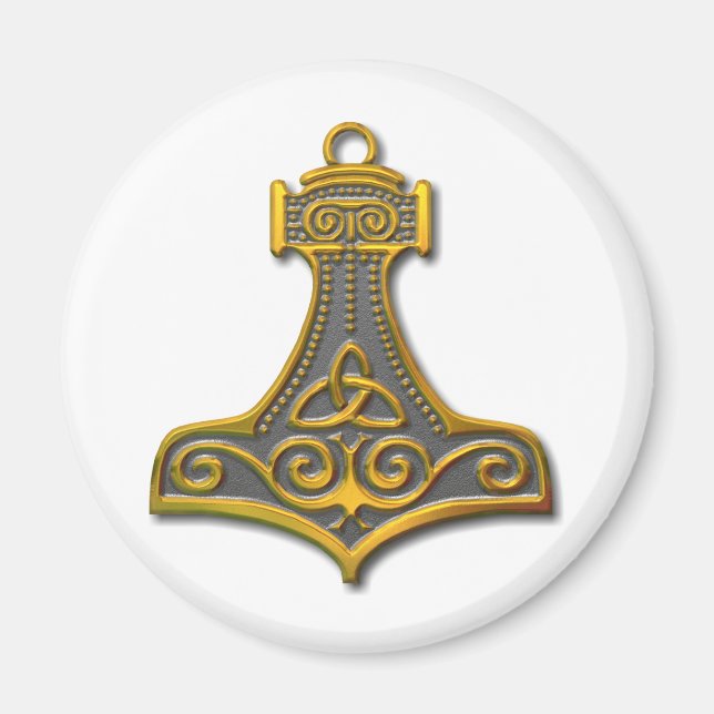 Thors Hammer-guld Magnet (Framsidan)