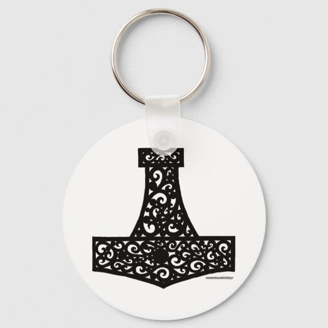 Thors Hammer in Black Nyckelring (Framsida)