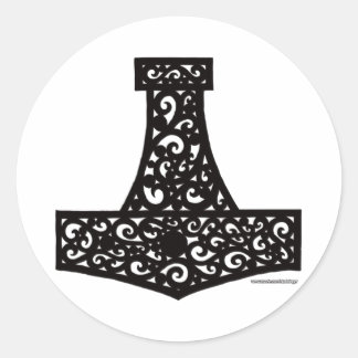 Thors Hammer in Black Runt Klistermärke
