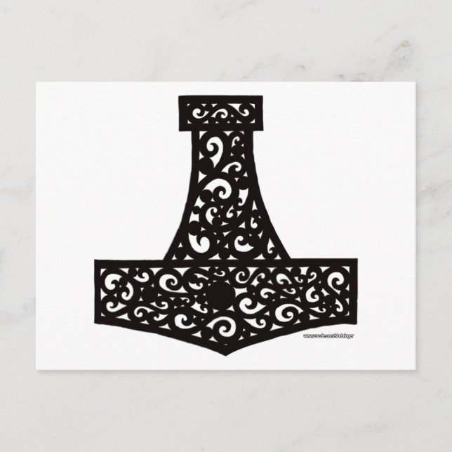 Thors Hammer in Black Vykort (Framsida)