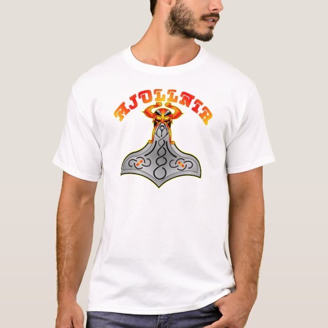 Thors Hammer Mjollnir Tee Shirt (Framsida)