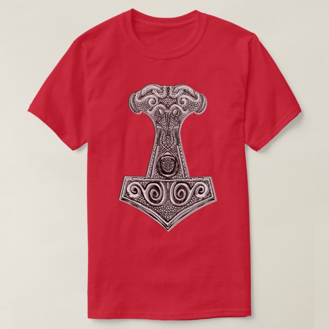 Thors Hammer Mjolnir Viking Norse Mythology T Shirt (Design framsida)