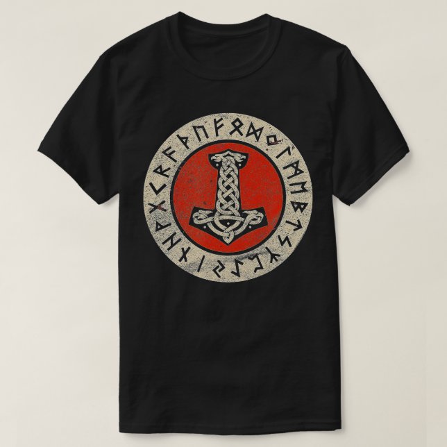 Thors Hammer Mjolnir Wotan Norse Mythology Odin VI T Shirt (Design framsida)