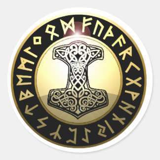 Thors Hammer Runt Klistermärke