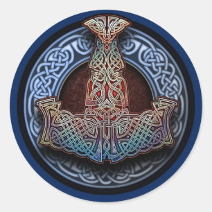 Thors Hammer Stickers Runt Klistermärke