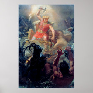 Thors kamp med Giants Mårten Winge Poster