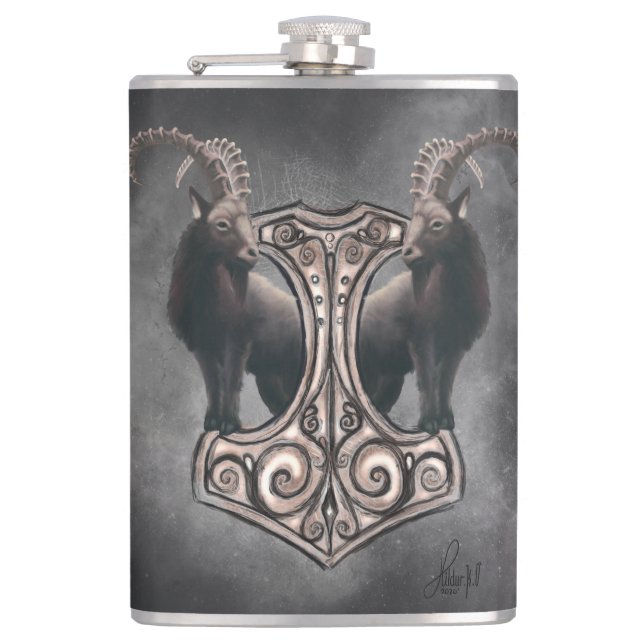 Thor's Might: Mjölnir och Thunderous Assion Fickplunta (Framsidan)