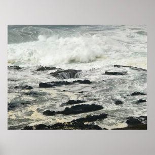 Thor's well, Cape Perpetua, Oregon Kusten Poster
