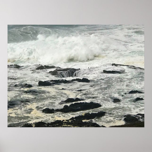 Thor's well, Cape Perpetua, Oregon Kusten Poster (Framsidan)