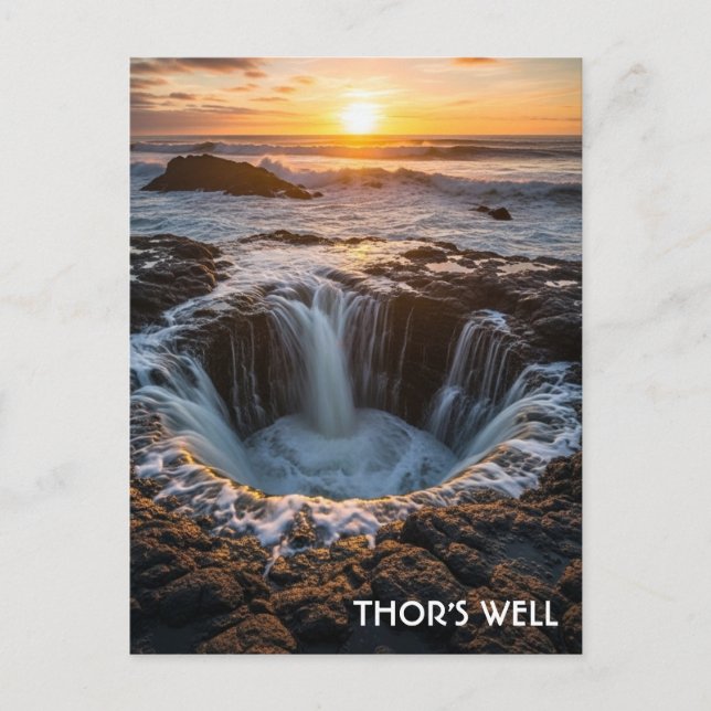 Thor's Well Oregon Coast Vykort (Framsida)