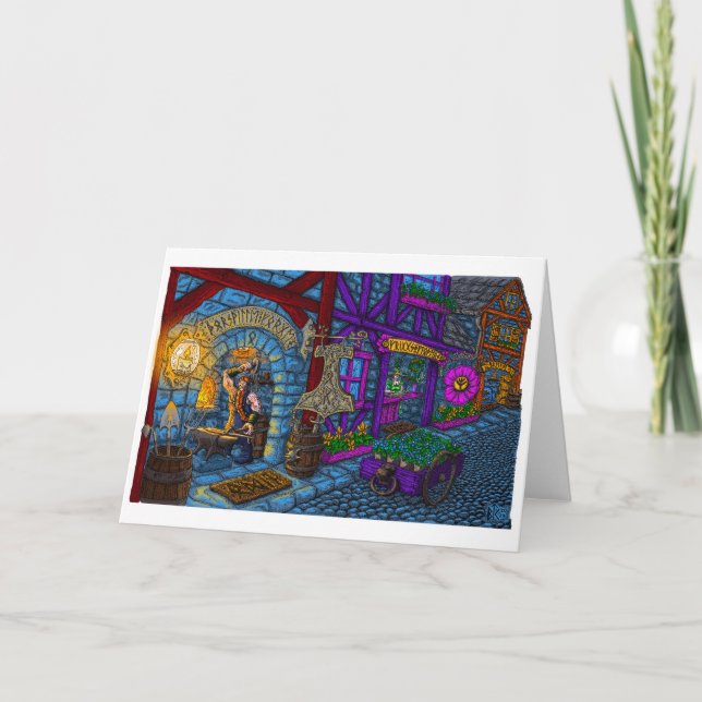 Thorsville Forge-Teckning - hälsningskort Kort (Framsida)