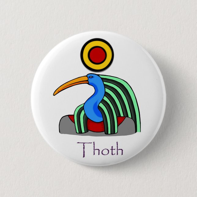 Thoth - Ancient Egyptian God Badge Knapp (Framsida)