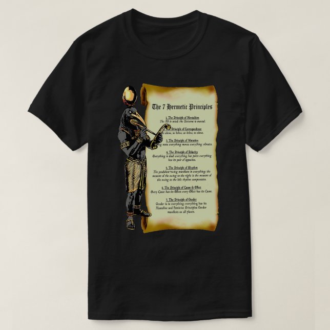 Thoth and the 7 Hermetic Principles Egyptian and G T Shirt (Design framsida)