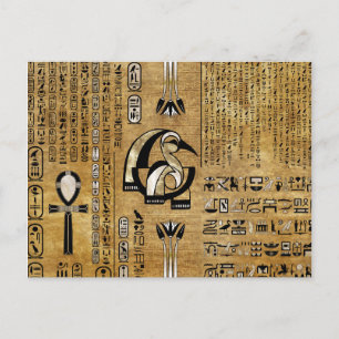 Thoth - Djhuty Egyptian Gud-Guld och Pearl Vykort