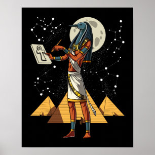 Thoth Egyptian Gud Ancient Pyramids Mythology Poster