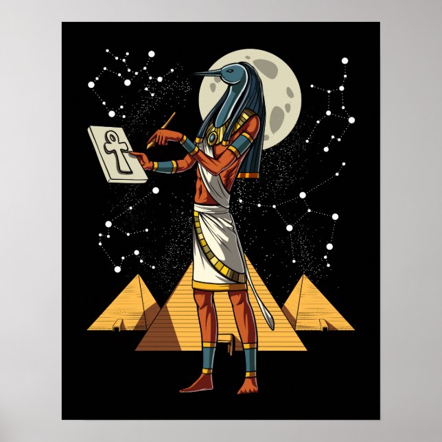Thoth Egyptian Gud Ancient Pyramids Mythology Poster (Framsidan)