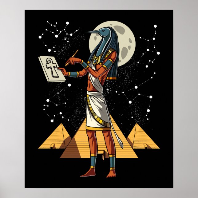 Thoth Egyptian Gud Ancient Pyramids Mythology Poster (Framsidan)
