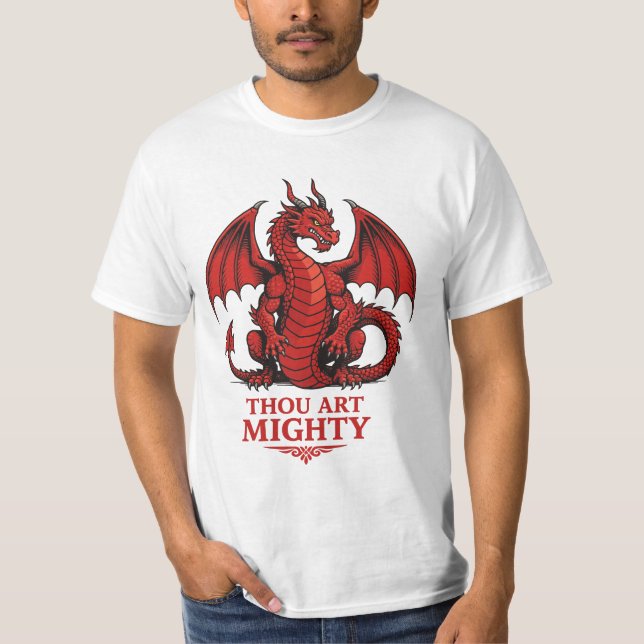 Thou Art Mighty Match Day Motif T Shirt (Framsida)