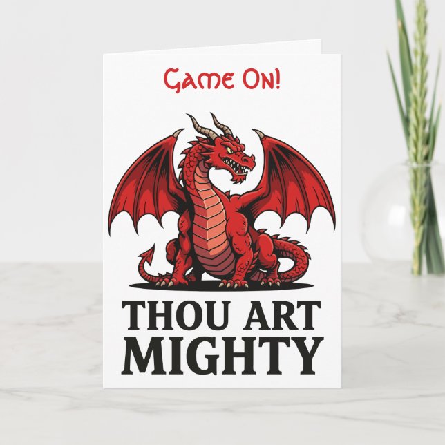 Thou Art Mighty Red Dragon Kort (Framsida)