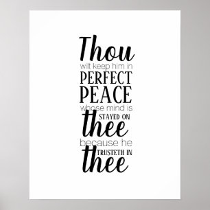 Thou Wilt Behålla honom i Perfekt Peace Bible Vers Poster
