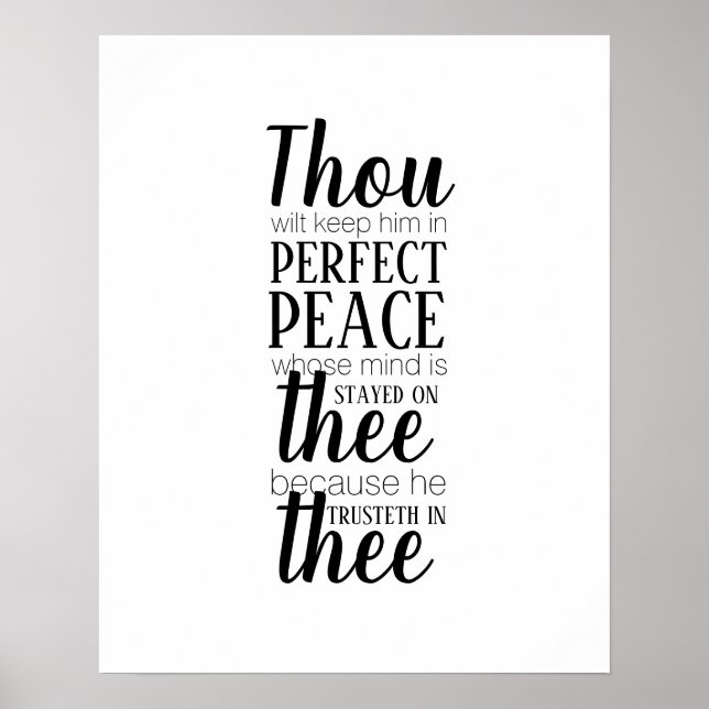 Thou Wilt Behålla honom i Perfekt Peace Bible Vers Poster (Framsidan)