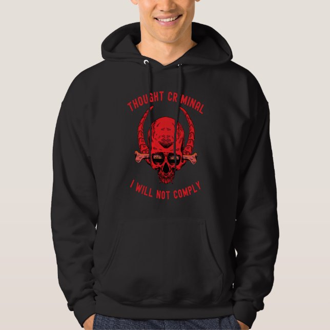 Thought Criminal Great Reset Ministry of Truth  1 Hoodie (Framsida)