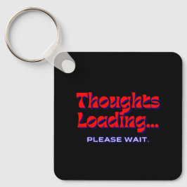 Thoughts Loading | Metal Square Keychain Nyckelring