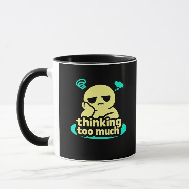 Thoughts on Repeat – Cute Overthinking Coffee Mugg (Vänster)