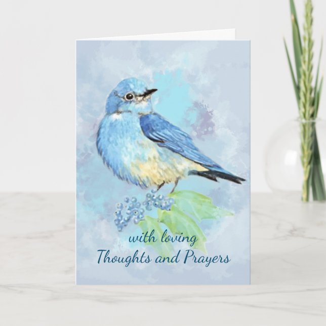 Thoughts Prayers Time of Loss, Mountain Bluebird Kort (Framsida)