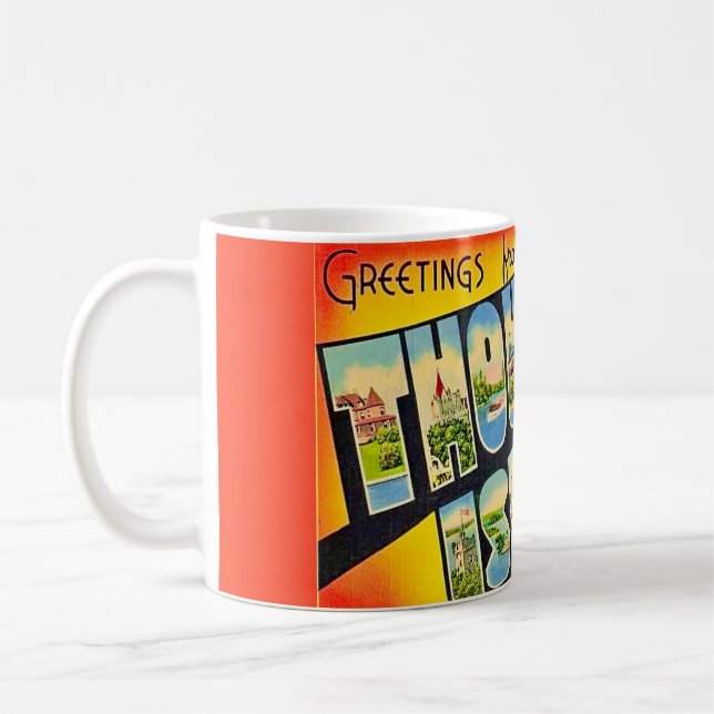 Thousand Islands NY Retro Postkort Mugg (Vänster)