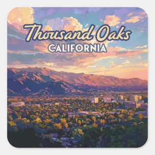 Thousand Oaks California Los Angeles Ventura Fyrkantigt Klistermärke