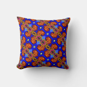 THP - 001 - Blue & Orange - Dekorativ kudde