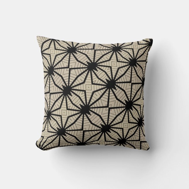THP - 056 - svart och beige - dekorativ kudde (Framsida)