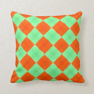 THP - 067 - grönt och orangen kvadrerar Kudde