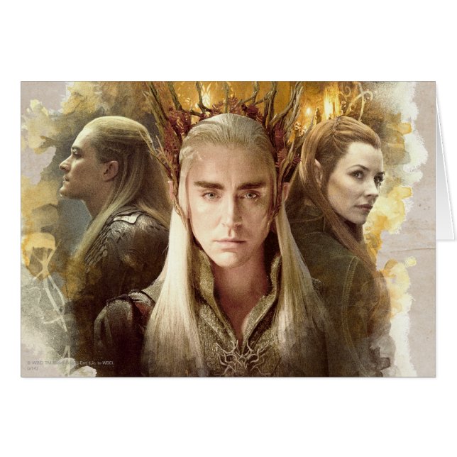 Thranduil, LEGOLAS GREENLEAF™ och TAURIEL™ Graphic Hälsningskort (Framsidan Horizontal)