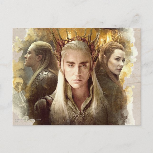 Thranduil, LEGOLAS GREENLEAF™ och TAURIEL™ Graphic Vykort (Framsida)