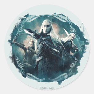 Thranduil, TAURIEL™ & grafisk LEGOLAS GREENLEAF Runt Klistermärke