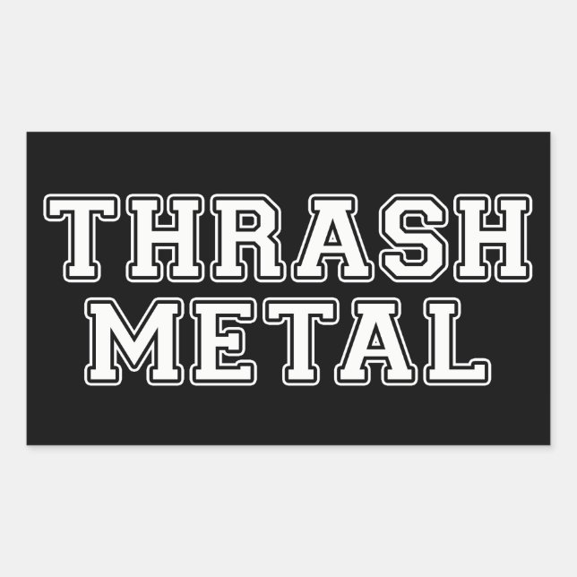 Thrash Metall Rektangulärt Klistermärke (Framsida)