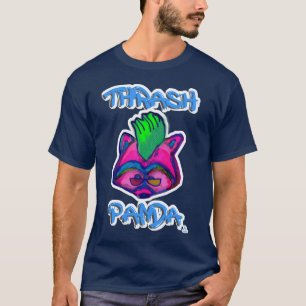 Thrash Panda Funny Punk Racoon Tecknad T Shirt